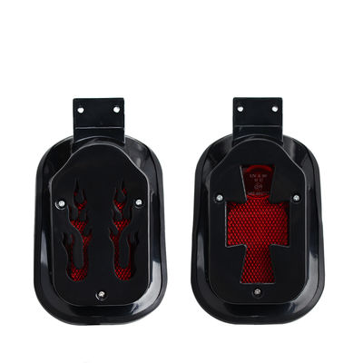 12V Universal Fit LED Motorcycle Tail Light with 12-Month Warranty - Flame Style Rear Light