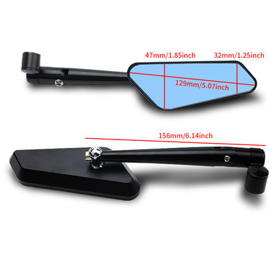High Quality  Motorcycle Rearview Mirror Blue Glass Mirror Square Universal Rearview Mirror