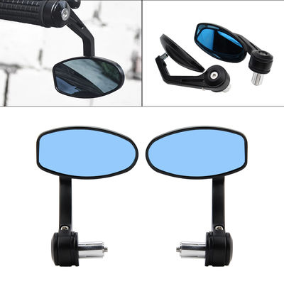 Blue Mirror Oval Handle Mirror Motorcycle Rearview Mirror Motorcycle Universal Accessories Motorcycle Modification Parts
