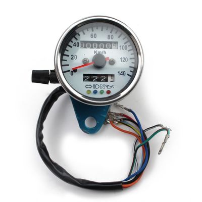 New Retro Modified 12v Three Light Two Mileage LED Digital Instrument Display Waterproof Motorcycle Speedometer