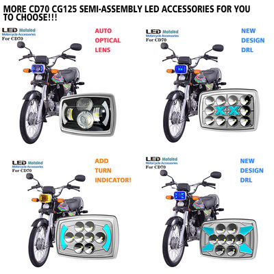 YAYE Classic Product CD70 CG125 Built in Semi-assembly 18 Lamp Red Angel Eye DRL Motorcycle LED Accessory Headlight